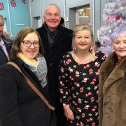 From left, councillors Malcolm Slater and Caroline Firth, Labour parliamentary candidate John Grogan, Lisa Robinson and Councillor Doreen Lee