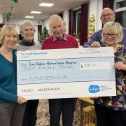 Keighley Bridge Club members with the cheque