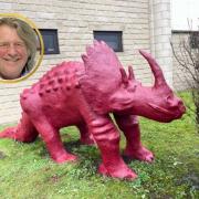 New-look Maurice the dinosaur, and inset, company founder John Pickard who died last year