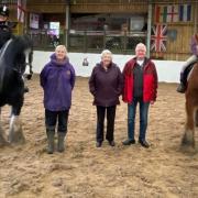 From left, Jenny Lee on Domino, Jane Lawrence, Scope members Pauline and Ian Roberts and Rose Green on Honey