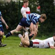 Keighley Albion scoring a try in their home win against Hull Wyke on Saturday.
