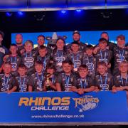 The Keighley Albion U11s squad with their coaches after a hugely successful weekend at the Leeds Rhinos Challenge.