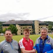 Jack Croft (centre) in his Keighley Albion apparel after signing for Wakefield as a teenager.