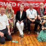 Robbie Moore, left, at the Armed Forces Day event in Keighley