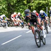 Keighley cyclist Matt Fox leading bunch in Ireland
