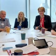 Shadow Transport Secretary Louise Haigh, second from right, at the meeting