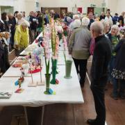 Crowds at the show, in Haworth Village Hall