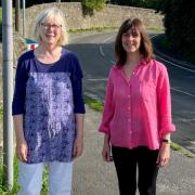 Councillors Janet Russell and Caroline Whitaker at the spot where improvements are planned