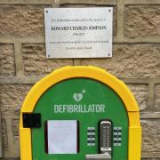 The defibrillator installed in memory of Howard Simpson
