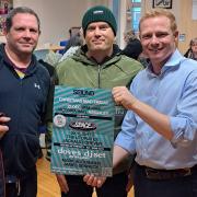 From left, Ryan Hanson and Darren Lynham of Sound Presents with MP Robbie Moore