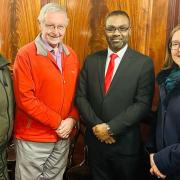 Fulzar Ahmed with Keighley East councillors Lisa Robinson, Malcolm Slater and Caroline Firth