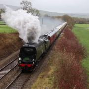 Tangmere heads the Northern Belle as it leaves Skipton. Photo by David Archer, of Keighley