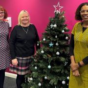From left, Catherine Jowitt, head of charity and volunteering at the care trust; Barbara Keiss, key account manager at Sovereign Health Care, and care trust chief executive Therese Patten
