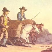 Clothiers and their packhorses (image: George Walker's Costumes of Yorkshire)