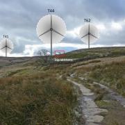 This image was produced by Nick MacKinnon to show the visual impact the turbines would have for people walking from Haworth to Top Withens