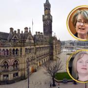 City Hall, and inset, councillors Susan Hinchcliffe (above) and Rebecca Poulsen