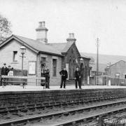 The sidings at Oakworth were beyond the goods shed to the right of the station (photo courtesy of Dr John Laycock)