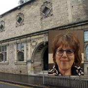 Keighley Library, and inset, Mandy Sutter