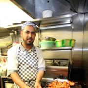 Shimla Spice Keighley head chef, Nazakat Ali, preparing Chicken Tikka starters