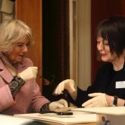 HRH Duchess of Cornwall with Principal Curator Ann Dinsdale during her visit to the Brontë Parsonage Museum in February 2018.