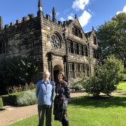 Stephen Webb outside East Riddlesden Hall where he has been a volunteer for 30 years, with Emily Taylor, Volunteer and Community Manager. Picture by Bryan Walkden