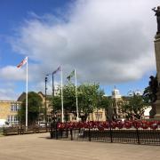 The war memorial in Town Hall Square