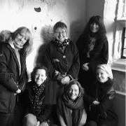 Some of the organizing artists.  Pictured from left to right:  Linda Dewart, Joanne Tinker, Carolyn Hird-Rogers, Kerry J Stoker, Philippa Hamilton, Helen Brayshaw.