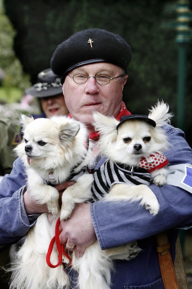 Tony Sedgwick with his dogs Nugget and Coco