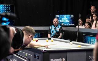 Chris Melling (right) looked on for his sixth Ultimate Pool title at the weekend, but came up just short.