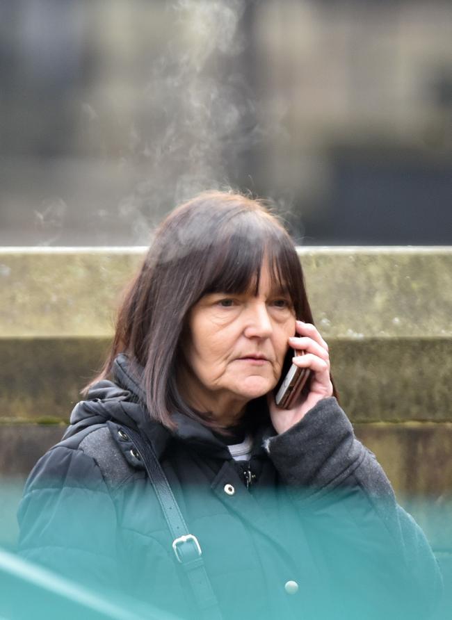 Joan Whitrick leaving Bradford Crown Court after being convicted in January